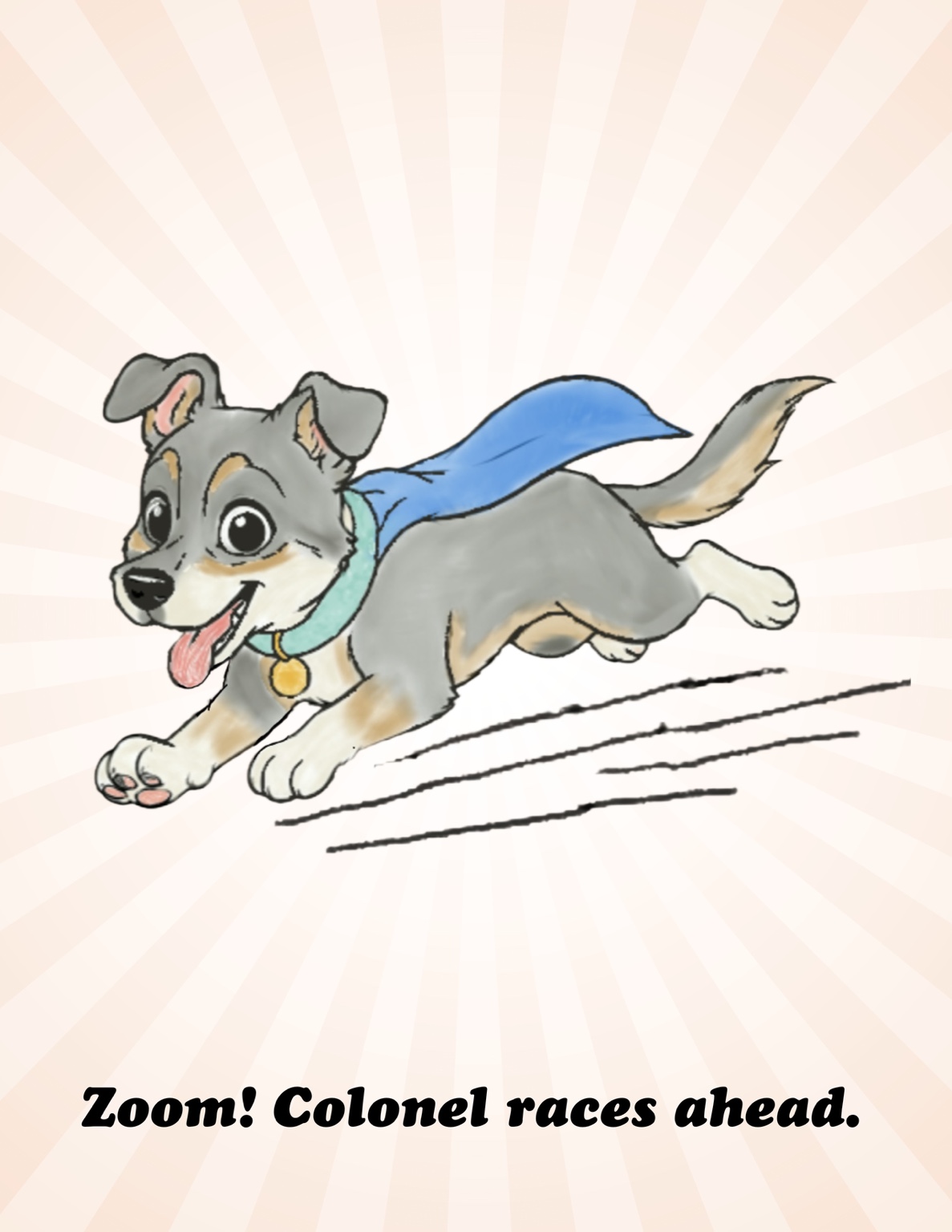 Original Colonel the Knievel illustration: Running & Flying
